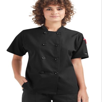ChefUniforms.com Women's Lightweight Chef Jacket Short Sleeve - Tailored Fit Kitchen Uniform, Breathable Professional Culinary Workwear, Pen Pocket