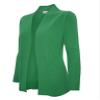 Cielo Women's Solid Basic Open Front Pockets Knit Sweater Cardigan Apple Green S view 1