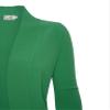 Cielo Women's Solid Basic Open Front Pockets Knit Sweater Cardigan Apple Green S view 4