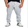 PROGO USA Men's Joggers Sweatpants Basic Fleece Marled Jogger Pant Elastic Waist (Medium, Heather Grey (Slanted Pocket)) view 1