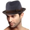 Epoch Men's Classy Travel Crushable 2tone Derby Fedora Upturn Curl Brim Hat (as1, Alpha, s, m, Navy) view 2