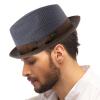 Epoch Men's Classy Travel Crushable 2tone Derby Fedora Upturn Curl Brim Hat (as1, Alpha, s, m, Navy) view 3
