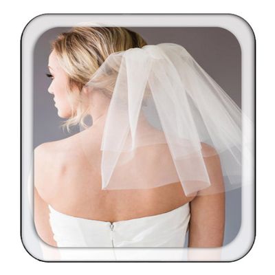 Aukmla Short Bridal Veil Shoulder Length with Comb Wedding Veil Soft Tulle Simple Single Tier Veil, 40 CM (Ivory)