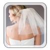 Aukmla Short Bridal Veil Shoulder Length with Comb Wedding Veil Soft Tulle Simple Single Tier Veil, 40 CM (Ivory) view 1