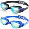 Aegend Swim Goggles, 2 Pack UV Protection, Adjustable, Anti Fog Swimming Goggles No Leaking Adult Men Women Youth, Bright Blue & Aqua view 1