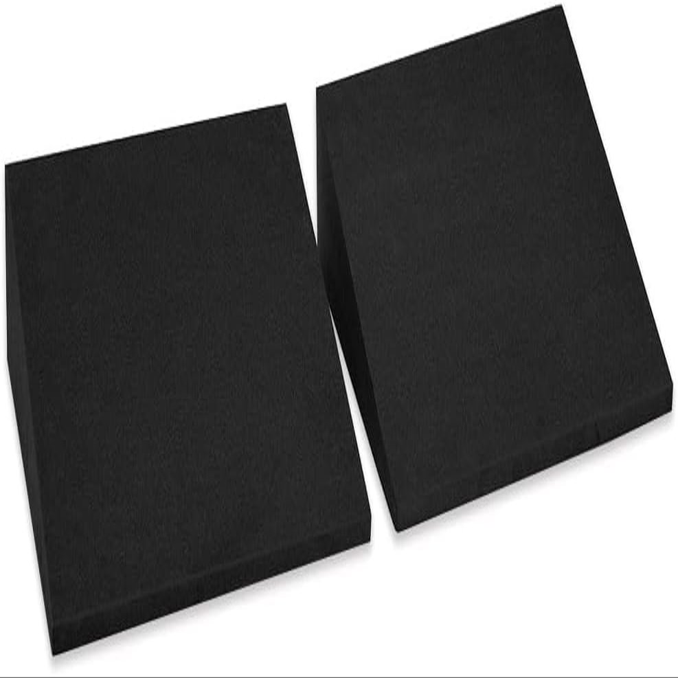StrongTek XL Foam Yoga Wedge Blocks, Black, Set of 2, 16.5 Incline, 13"  12.75"  3.75", for Yoga, Stretching, Squats & Physical Therapy