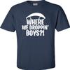 Go All Out Large Navy Blue Adult Where We Dropping Boys T-Shirt view 3
