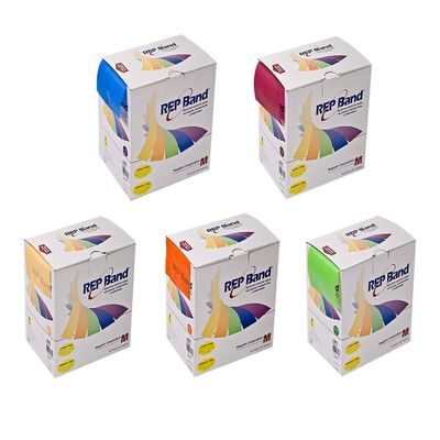 Rep Band Twin-Pak - Latex-Free - 100 Yard 5 Piece Set (2 X 50 Yard Boxes of Each Color: Peach, Orange, Lime, Blueberry, Plum) - 10-1915