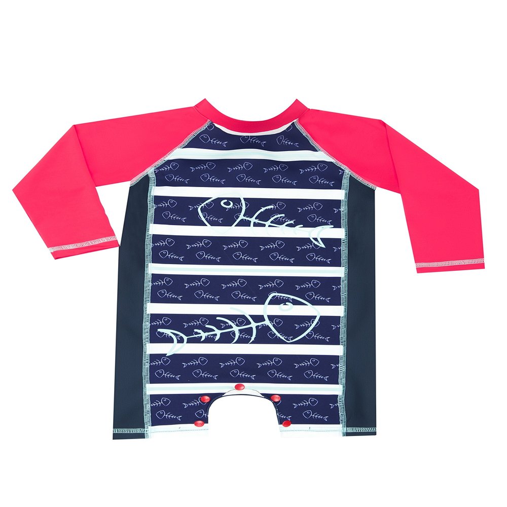 Color Fingers Sunsuit/Swimsuit with Snap Buttons, As Shown, 6/12