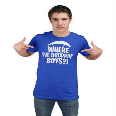 Go All Out XXX-Large Royal Blue Adult Where We Dropping Boys T-Shirt