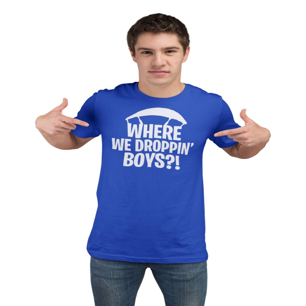 Go All Out XXX-Large Royal Blue Adult Where We Dropping Boys T-Shirt