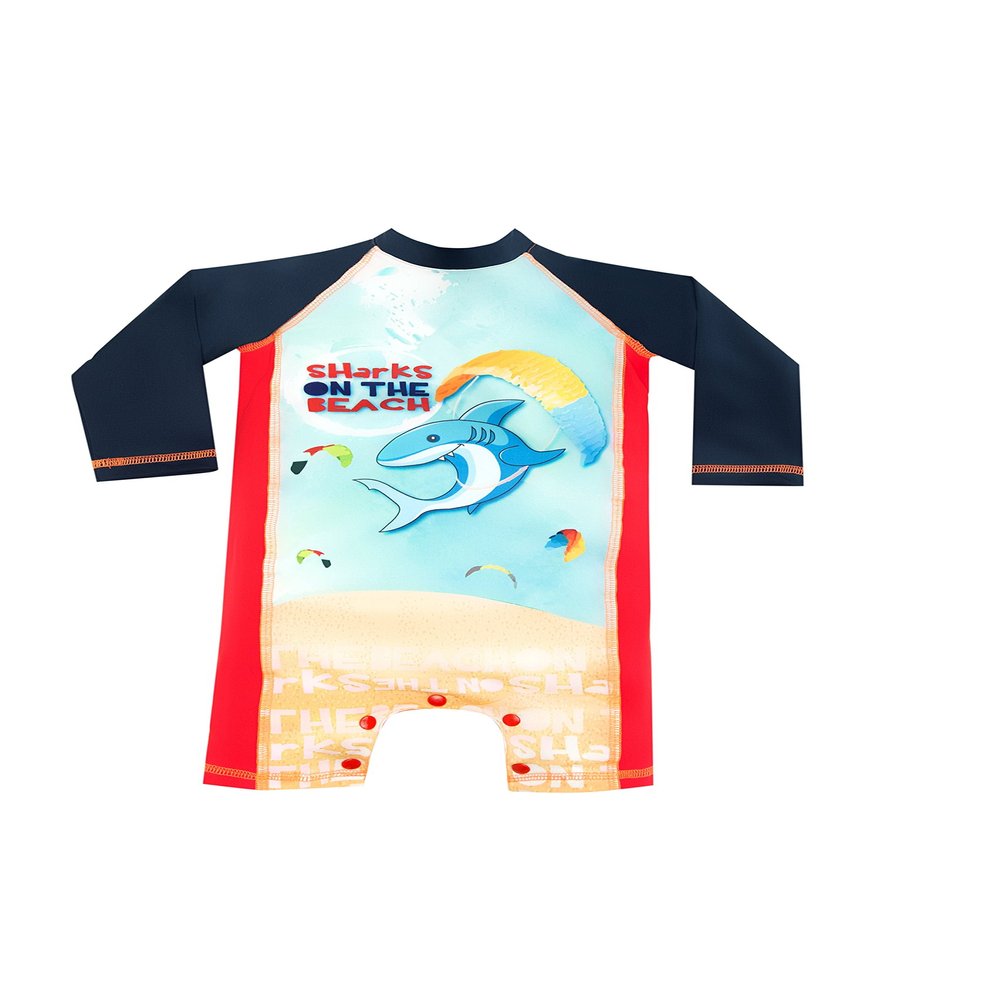 Color Fingers Sunsuit/Swimsuit with Snap Buttons, As Shown, 6/12