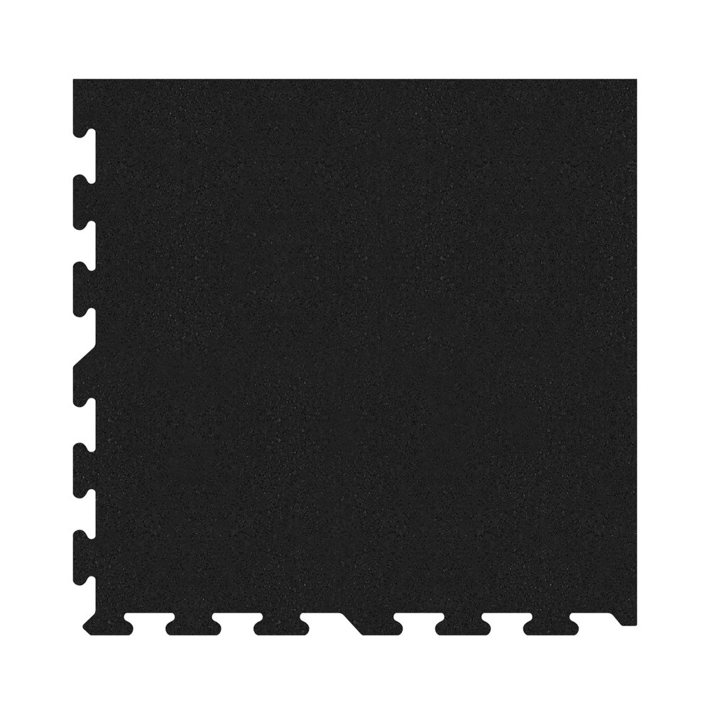 IncStores 8mm Thick Strong Rubber Interlocking Floor Tiles | Flexible Recycled Rubber for a Stronger and Safer Basement, Home Gym, Shed, or Trailer | Black, 1 Corner Tile