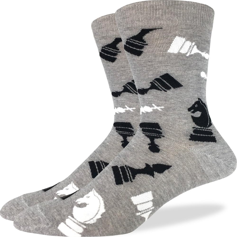 Good Luck Sock Men's Chess Socks, Adult, Shoe Size 7-12