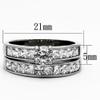 Marimor Jewelry 3.25 Carat Cubic Zirconia Stainless Steel 316 Engagement Wedding Ring Set Size 11 view 2