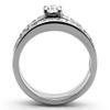Marimor Jewelry 3.25 Carat Cubic Zirconia Stainless Steel 316 Engagement Wedding Ring Set Size 11 view 3