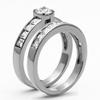 Marimor Jewelry 3.25 Carat Cubic Zirconia Stainless Steel 316 Engagement Wedding Ring Set Size 11 view 4