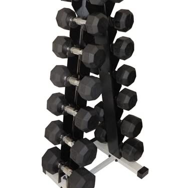 Ader Black Octagon Rubber Dumbbells Pair (5-50lb)