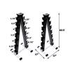 Ader Black Octagon Rubber Dumbbells Pair (5-50lb) view 3