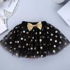 Freebily Infant Baby Girls' Fancy First/1st Birthday Outfit Princess Racer-Back T-Shirt Tops with Polka Dots Tutu Skirt Black 3-4 view 3
