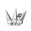 Amelia Fashion 16 Gauge 3 CZ Set Spike Tragus/Cartilage Stud 316L Surgical Steel (Silver & CZ) view 1
