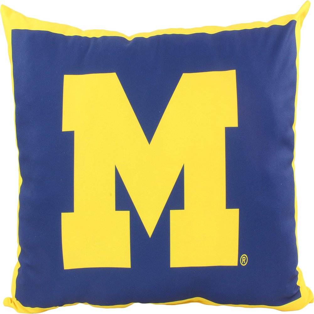 College Covers Everything Comfy Michigan Wolverines 20" x 28" Fully Stuffed Big Logo Pillow