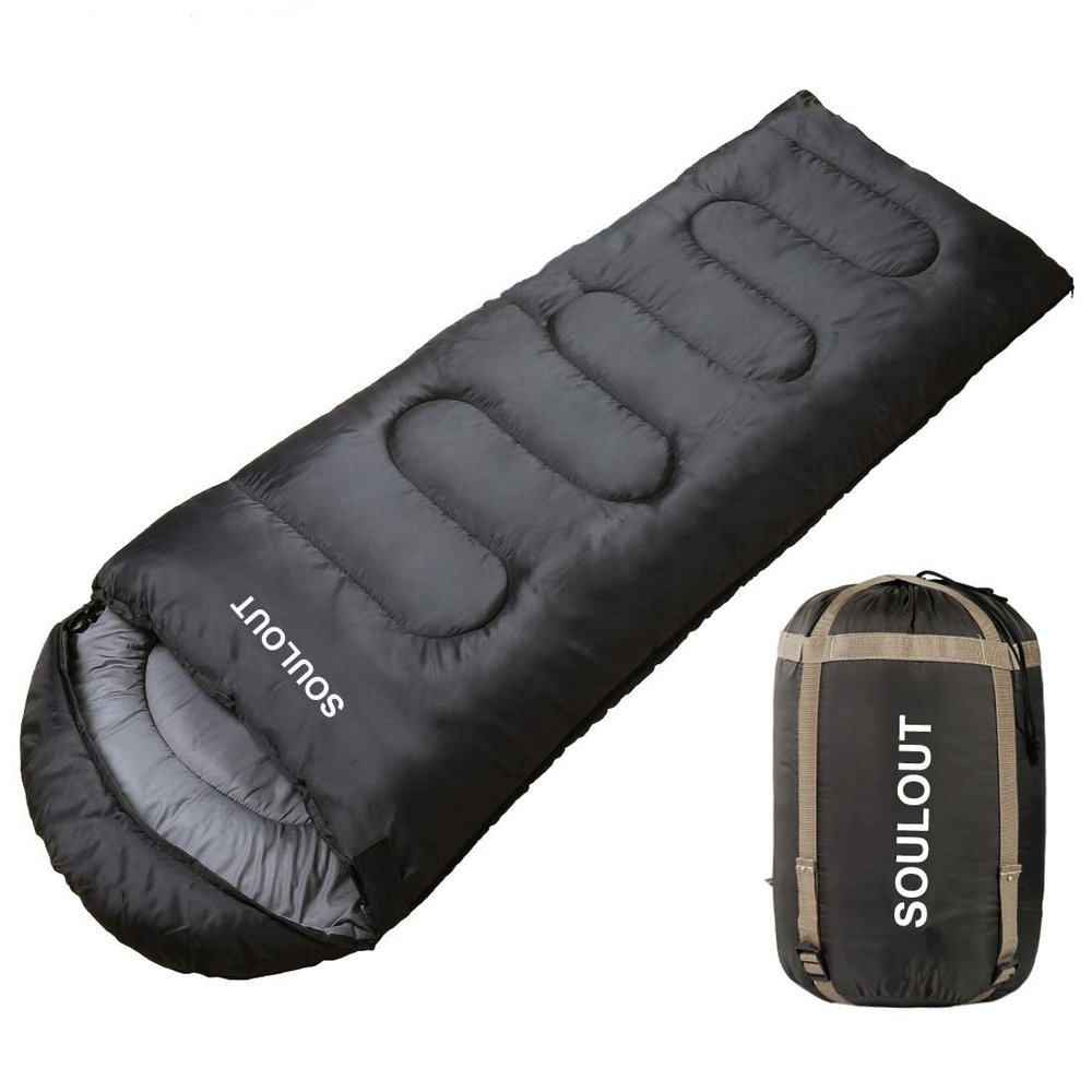 3-4 Season Sleeping Bag for Adults & Kids, Lightweight Warm Cold Weather Camping Bag with Waterproof Compression Sack  Portable for Hiking, Backpacking, Traveling & Outdoor Adventures (Dark Gray)
