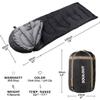 3-4 Season Sleeping Bag for Adults & Kids, Lightweight Warm Cold Weather Camping Bag with Waterproof Compression Sack  Portable for Hiking, Backpacking, Traveling & Outdoor Adventures (Dark Gray) view 2