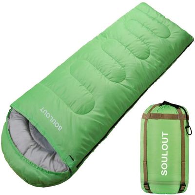 3-4 Season Sleeping Bag for Adults & Kids, Lightweight Warm Cold Weather Camping Bag with Waterproof Compression Sack Portable for Hiking, Backpacking, Traveling & Outdoor Adventures (Green)