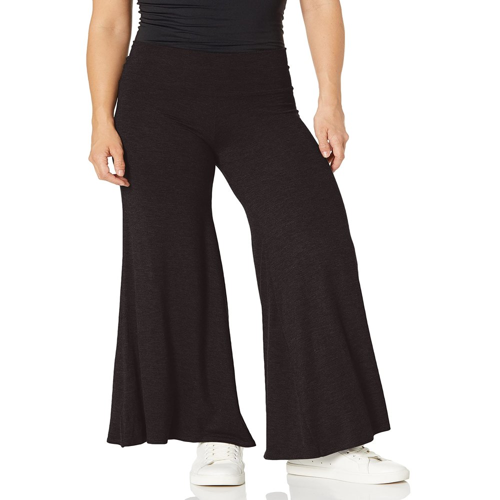 Star Vixen Women's Petite Petite Stretch Rayon Jersey Wide-Leg Palazzo Pant Pants, Black, PXL