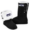 FOCO Seattle Seahawks Knit High End Button Boot Slipper Large