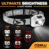 Foxelli USBCRechargeable LED Headlamp UltraLight 2.4oz & Bright180Lumens Red/White Light, 5Modes, IPX5 Waterproof, 40h Runtime for Trail Running, Camping, Hiking view 2