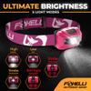 Foxelli USBCRechargeable LED Headlamp UltraLight 2.4oz & Bright180Lumens Red/White Light, 5Modes, IPX5 Waterproof, 40h Runtime for Trail Running, Camping, Hiking view 2