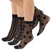 CALZITALY 3 Pairs Women Pop Socks, Sheer Everyday Ankle Socks in 3 Different Designs: Dots, Stripes and Geometric (One Size, Black) view 1