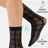 CALZITALY 3 Pairs Women Pop Socks, Sheer Everyday Ankle Socks in 3 Different Designs: Dots, Stripes and Geometric (One Size, Black) view 3