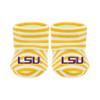 Creative Knitwear College Baby LSU Tigers Unisex Baby Bootie Sock - Embroidered Logo - Gold/White - Size Newborn - 6 Months view 1