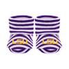 Creative Knitwear College Baby LSU Tigers Unisex Baby Bootie Sock - Embroidered Logo - Purple/White - Size Newborn - 6 Months view 1