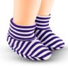 Creative Knitwear College Baby LSU Tigers Unisex Baby Bootie Sock - Embroidered Logo - Purple/White - Size Newborn - 6 Months view 2