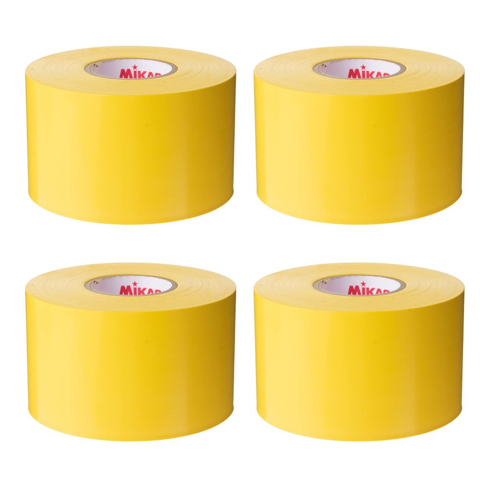MIKASA LTV-5025 Y Line Tape, Yellow Vinyl (Stretchable Type), Width 2.0 inches (50 mm) x 9.8 ft (25 m) x 4 Rolls