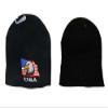 AES 8" U.S.A. USA American Bald Eagle Black Embroidered Beanie Skull Cap Hat 677 view 1