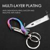 BESYL Rainbow Commerce Keychain with 2 Key Rings, Office and School Heavy Duty Car Key Chain for Men and Women view 3