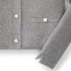 Hope & Henry Baby Girls' Milano Stitch Cardigan, 18-24 Months, Gray Heather view 3