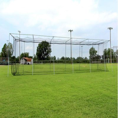 Cimarron Sports 55' x 14' x 12' #24 Twisted Knotted Twine Poly Batting Cage Net with 4 x 6 Vinyl Backstop