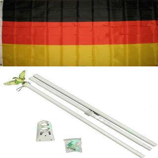 3x5 German Germany Flag White Pole Kit Set 3x5 BEST Garden Outdor Decor polyester material FLAG PREMIUM Vivid Color and UV Fade Resistant