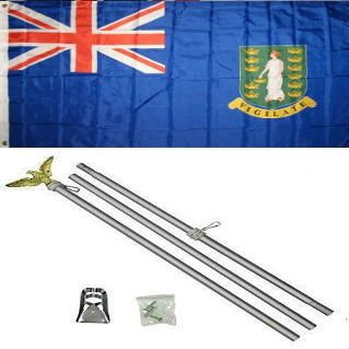 3x5 British Virgin Islands Flag Aluminum Pole Kit Set 3x5 BEST Garden Outdor Decor polyester material FLAG PREMIUM Vivid Color and UV Fade Resistant