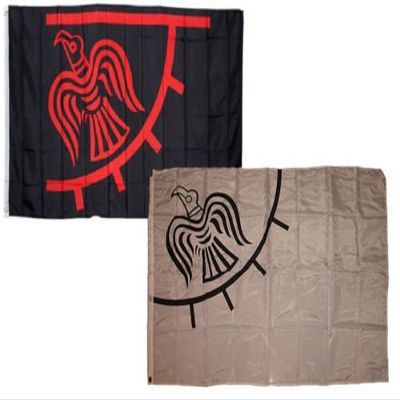 3x5 Wholesale Combo Viking Raven Red Black Black White Flag 3x5 (2 Pack) Set BEST Garden Outdor Decor polyester material FLAG PREMIUM Vivid Color and UV Fade Resistant