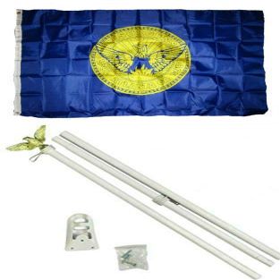 3x5 City of Atlanta Georgia Flag White Pole Kit Set 3x5 BEST Garden Outdor Decor polyester material FLAG PREMIUM Vivid Color and UV Fade Resistant