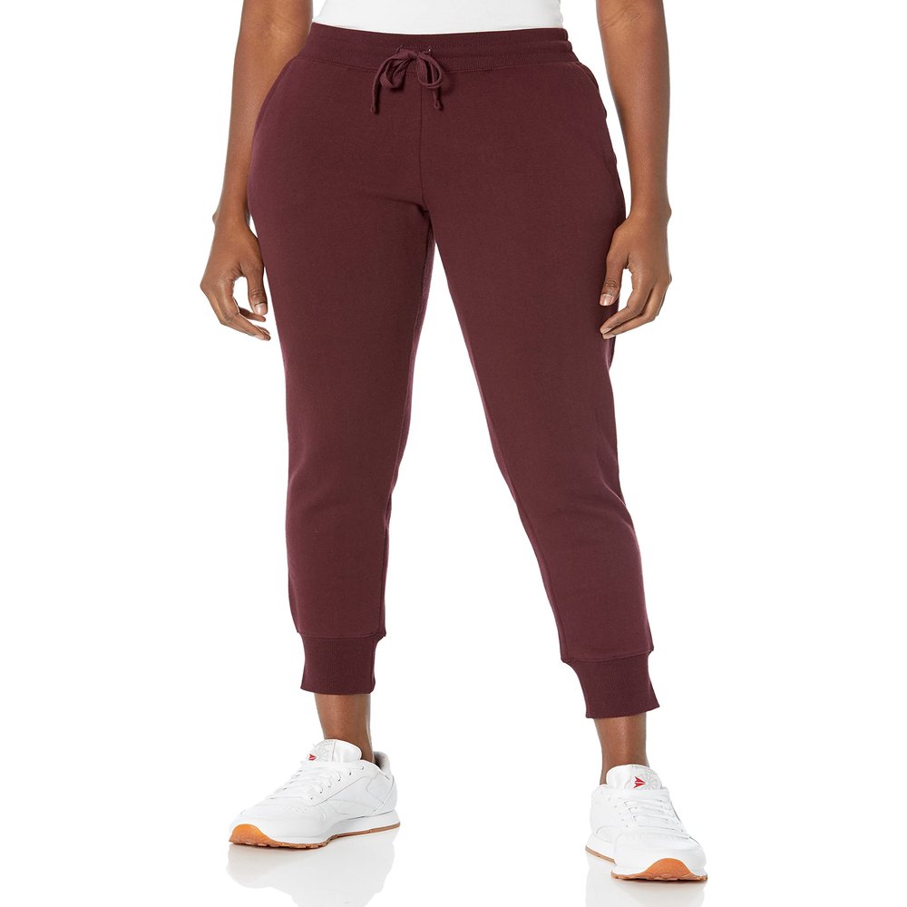 Amazon Essentials Women's Fleece Jogger Sweatpant (Available in Plus Size), Burgundy, X-Small