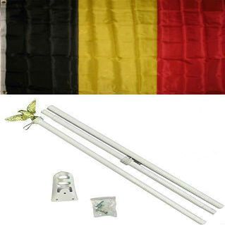 3x5 Belgium Flag White Pole Kit Set 3x5 BEST Garden Outdor Decor polyester material FLAG PREMIUM Vivid Color and UV Fade Resistant