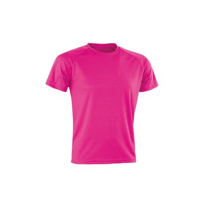 Spiro Adults Unisex Impact Aircool Tee (2XS) (Flo Pink)